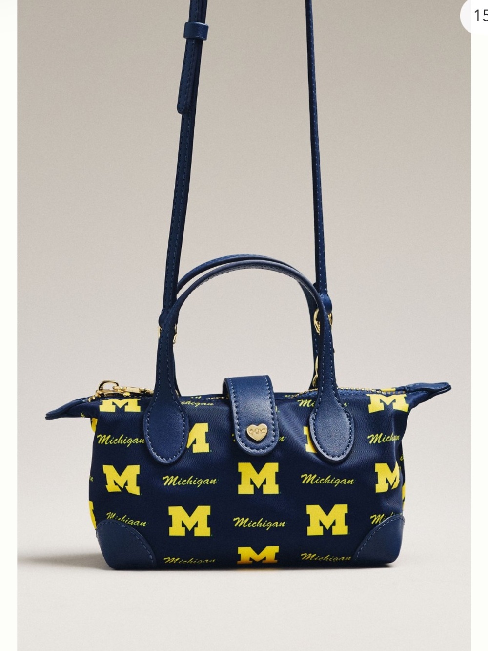 Stoney Clover Lane Navy and Yellow Logo Crossbody Bag